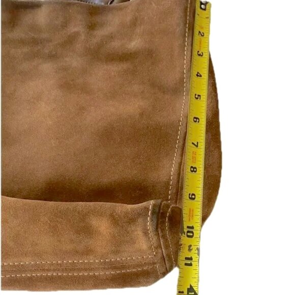 Michael Kors Brown Shoulder Hobo Bag Distressed Suede Boho Crossbody - Picture 6 of 7